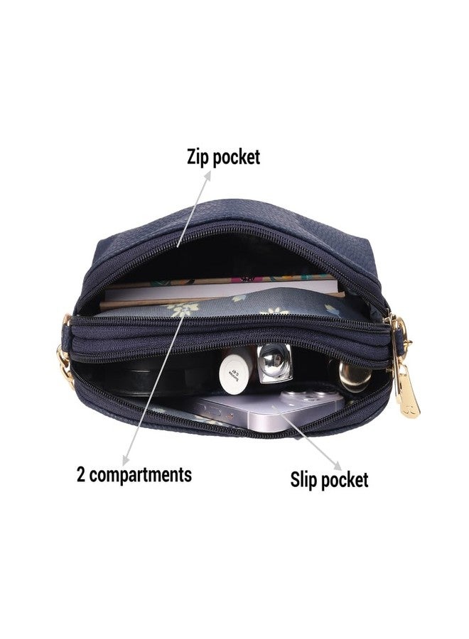 Mochi Women's Blue Stylish Faux Leather Sling Bag (66-537) - Image 5